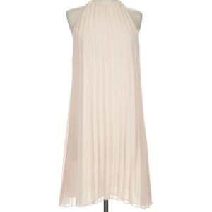 Pleated Halter Neck Womens Dress in Cream